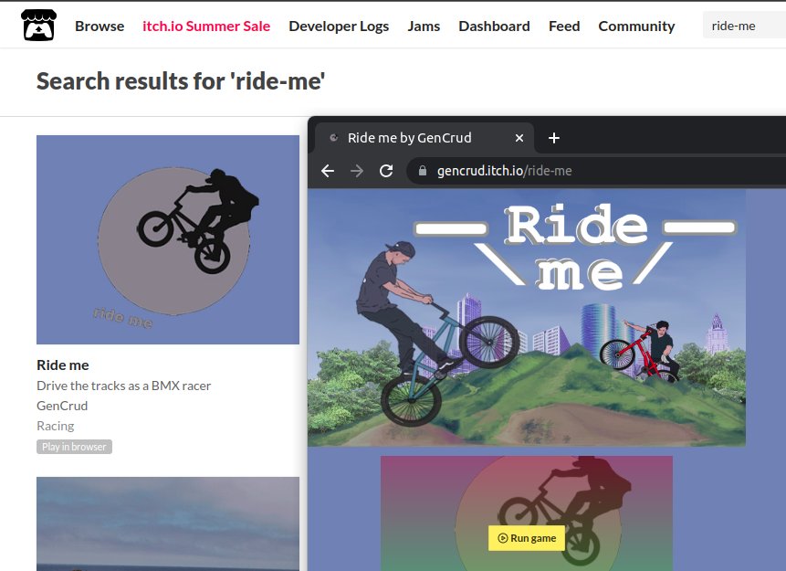 "Ride Me" Web version on the site itch.io